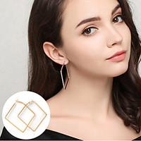 Hoop Earrings Jewelry Alloy Basic Statement Jewelry Simple Style Square Gold Silver Jewelry Party Halloween Daily Casual 1 pair