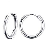 Hoop Earrings Stainless Steel Fashion Circle Silver Jewelry Party Daily Casual 1 pair