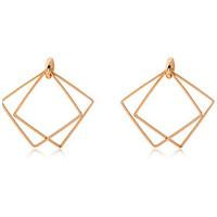 hoop earrings alloy double layer sexy fashion square geometric gold si ...