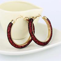 hoop earrings rhinestone simulated diamond alloy star brown red pink d ...