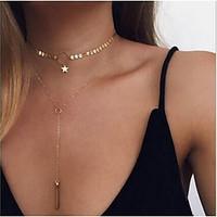 Hot Sale Euramerican Double Pendant Necklaces Alloy Jewelry For Daily 1pc