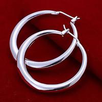 Hoop Earrings Copper Silver Plated Fashion Silver Jewelry Party Daily Casual 2pcs