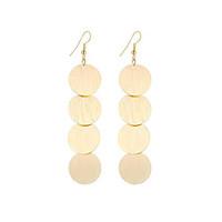 Hot Fashion Popular Simple Vintage Plated Gold/Silver Round Shape Drop Earrings For Women Dangle Long Earrings Jewelry Accessories