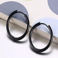 Hoop Earrings Stainless Steel Fashion Circle Black Jewelry Party Daily Casual 1 pair