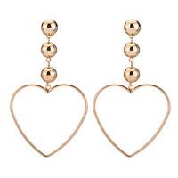 Hot Fashion Simple Elegant Charm Plated Gold/Silver Hollow Heart Pendant Earrings For Women Dangle Long Earrings Jewelry Accessories Gift Bijouterie