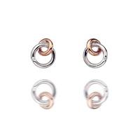 hot diamonds eternity interlocking stud earrings 18ct rose gold vermei ...