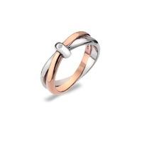 Hot Diamonds Eternity Interlocking Ring 18Ct Rose Gold Vermeil