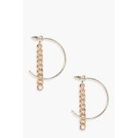 hoop curb chain earrings gold