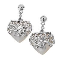 Hot Diamonds Earrings Wild Roses Love Heart Mother of Pearl Silver D