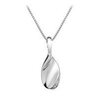 Hot Diamonds Necklace Solid teardop pendant and Chain Silver D