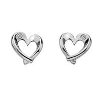 Hot Diamonds Earrings Entwine Heart Silver