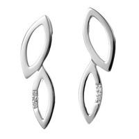 hot diamonds earrings simply sparkle multi leaf silver