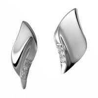 Hot Diamonds Earrings Simply Sparkle Pave Leaf Silver
