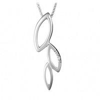 hot diamonds necklace simply sparkle multi leaf silver