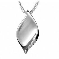 hot diamonds necklace simply sparkle pave leaf silver