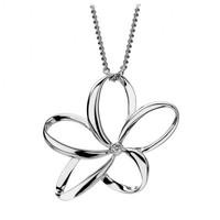 Hot Diamonds Paradise Sterling Silver Diamond Large Open Petal Necklace D