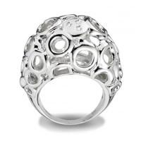 Hot Diamonds Ring Black Bali Bubble Silver D