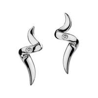 Hot Diamonds Earrings Go With The Flow Spiral Silver