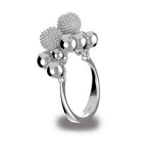 Hot Diamonds Ring Black Ula SilverCluster Silver D