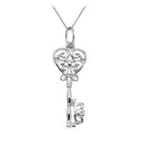 Hot Diamonds Necklace Unlocked Ornate Heart Silver D