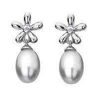 Hot Diamonds Earrings Diamonds & Pearls White Flower Silver D