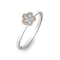Hot Diamonds Ring Silver & Rose Gold Stargazer Flower D