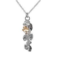 house of lor silver rose gold plated leaves shamrock pendant h 40005