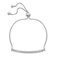 Hot Diamonds Sterling Silver Clear Cubic Zirconia Bar Bracelet DL515