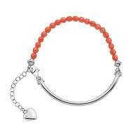 Hot Diamonds Sterling Silver Coral Beaded Festival Bracelet DL301