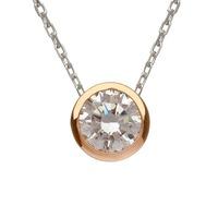 house of lor silver rose gold cubic zirconia pendant h 40035