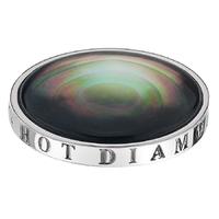 hot diamonds emozioni silver plated black mother of pearl 33mm coin ec ...