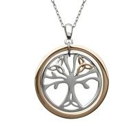 house of lor silver rose gold tree of life pendant h 40033