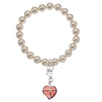 Hot Diamonds Cream Bracelet and Red Heart Charm DL269