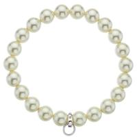 hot diamonds cream simulated pearl charm bracelet medium dl248