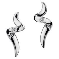 Hot Diamonds Go With The Flow Silver Diamond Spiral Earrings DE221