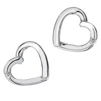 Hot Diamonds Just Add Love Silver Diamond Heart Earrings DE237