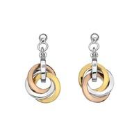 hot diamonds three colour trio ring dropper earrings de389