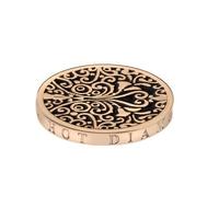 hot diamonds emozioni rose gold plated black victorian 33mm coin ec115