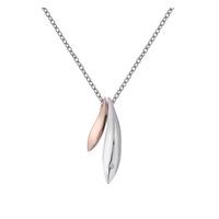 Hot Diamonds Silver And Rose Gold Plated Leaf Pendant DP609