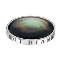 hot diamonds emozioni silver plated black mother of pearl 25mm coin ec ...