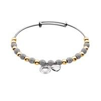 Hot Diamonds Emozioni Gold Plated Beaded Heart Bangle DC099