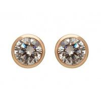 house of lor silver rose gold round cubic zirconia studs h 30019