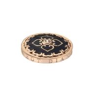 Hot Diamonds Emozioni Rose Gold Plated Black Atlas Rose 25mm Coin EC136