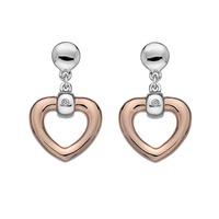 Hot Diamonds Rose Gold Diamond Open Heart Earrings DE369