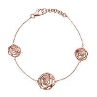 Hot Diamonds Rose Gold Plated Trio Eternal Rose Bracelet DL273