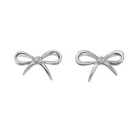 hot diamonds flourish silver diamond bow stud earrings de346