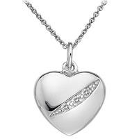 Hot Diamonds Shooting Stars Silver Diamond Heart Pendant Necklace DP398