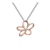 Hot Diamonds Silver And Rose Gold Plated Diamond Flower Pendant DP612