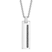 Hoxton London Silver and Sapphire Dog Tag Necklace