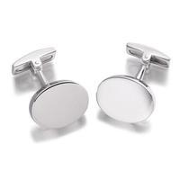 Hoxton London Plain Silver Oval Cufflinks